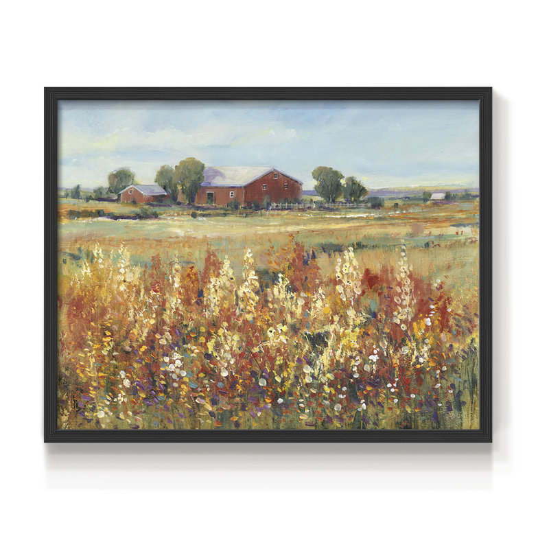 Country View II - Reproduction encadrée - Restickable, Noir, H 16 po x l 20 po