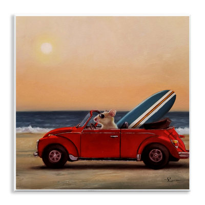 «Mouse Beach Croisière Surf and Sand Car» par Lucia Heffernan - impression d'art graphique