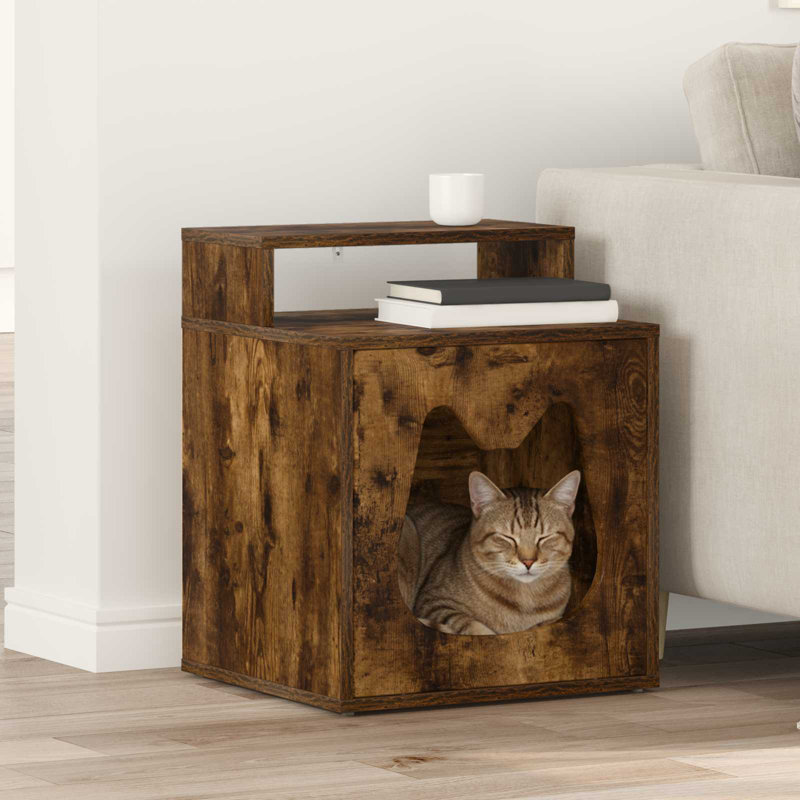 53.5cm H Cat Tree, Smoked Oak