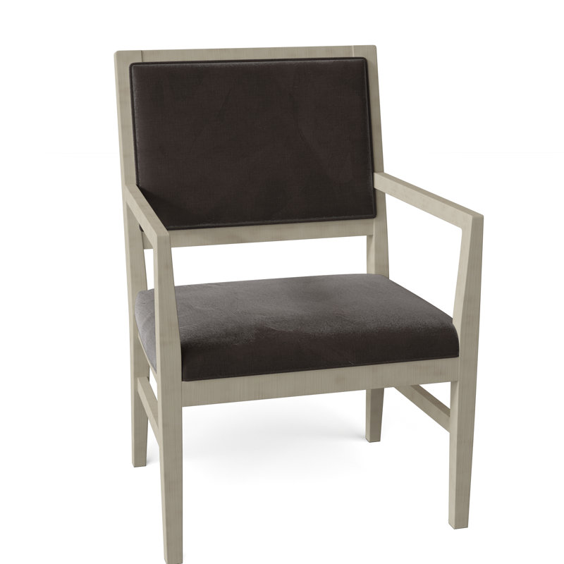 Potter Upholstered King Louis Back Arm Chair, 9953 Mink, Almond Buff