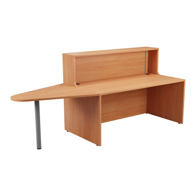 Buariki Rectangle Synthetic Laminate Reception Desk, Beech