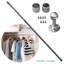 Celestyn Extendable Wardrobe Pole Adjustable 60 to 103cm Rail Hanger Steel Heavy Duty Easy Assemble-931924434