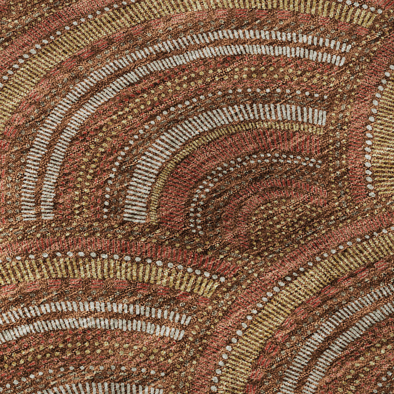 Premium Machine Washable Prisco Paprika Rug, Round 8'