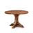 5 Piece Dining Table Set Includes a 48" Round Table with Pedestal and 4 Light Tan Linen Fabric Parson Chairs, Antique Walnut-1222808996-1226595584