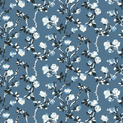 Lady Charlotte Rose Thorns 10' L x 24" W Peel and Stick Wallpaper Tile