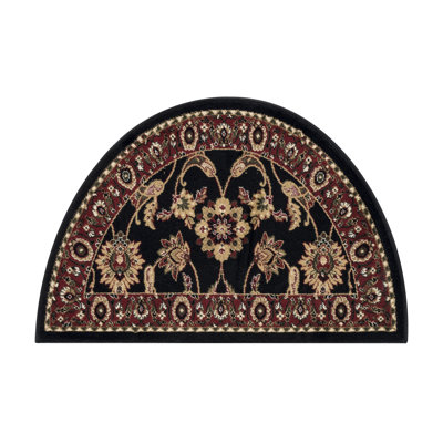 Tapis intérieur / extérieur noir Fanchon Beautiful Hearth Slice