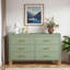 Commode 47,24 po avec 6 tiroirs, poignées en métal et pieds en bois-1749428619