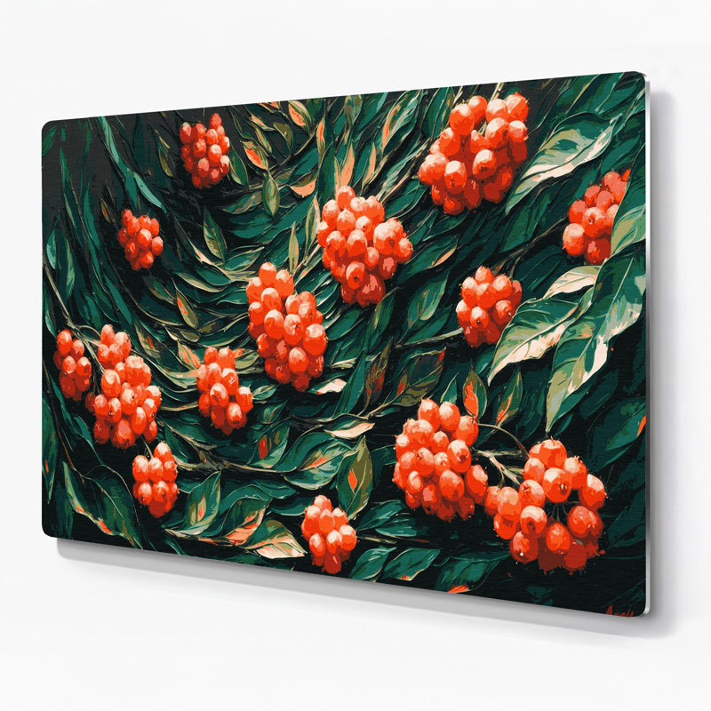 Fruit Buffalo Berry Green Metal Wall Art, 24" H x 36" W