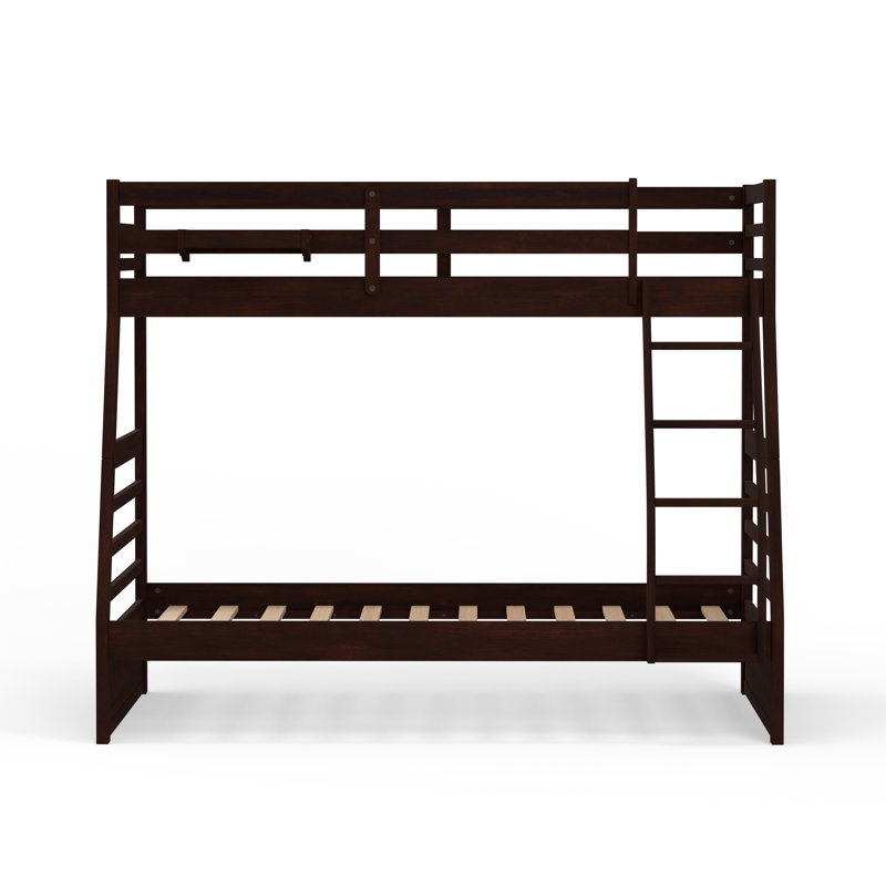 Fiacre Solid Wood Twin Over Full Bunk Bed and Hanging Nightstand, Espresso