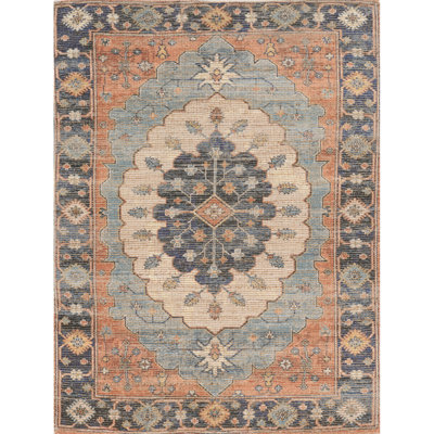 Blue Medallion Hand Woven Area Rug
