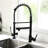 Black And Nickel Kitchen Faucet With Pull Down - Single Handle, Hot Cold Flow, Corrosion , Modern Sink Supply, Stain Tap
