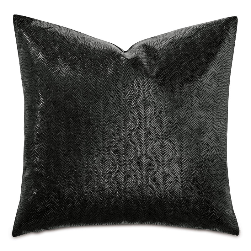 Janus Square Pillow Cover & Insert, Onyx, 20"H x 20"W