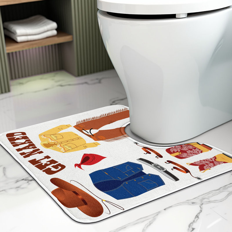 Multicolore tapis de salle de bain en U Cowboy