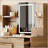 4-Drawer Vanity Desk With LED Mirror & Carved Details, Fluted Makeup Table With Metal Legs And PU Stool, Carved Dressing Table With Jewelry Storage For Bedroom