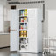 Armoire de rangement pour garde-manger en acier blanc avec tablettes réglables, armoire de campagne robuste pour cuisines, salles de bain et salons