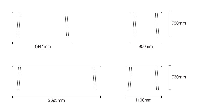 Tanso Outdoor Teak Dining Table, 28.74" H x 43.31" W x 106.30" L