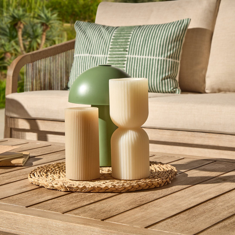 Shiro Wooden Garden Set with 3 Seater Sofa - 2 Shiro Armchairs - 2 Stools & Coffee Table