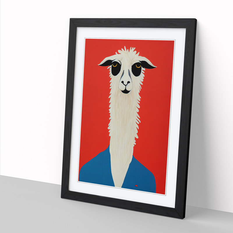 Llama Design Vol.1 - Picture Frame Print, Black, 64cm H x 46cm W x 2cm D