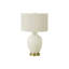 Lighting, h 26 po, lampe de table, abat-jour, céramique crème, transitionnel