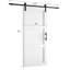 Porte de grange en bois manufacturé 3-Lite 84 po avec quincaillerie-96677842