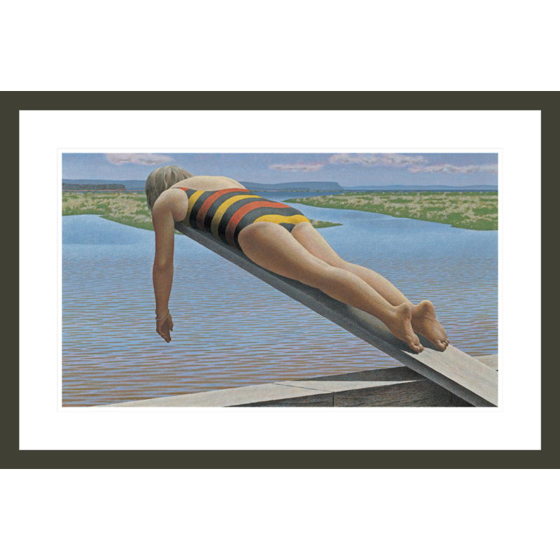 «Woman On Diving Board» par Alex Colville - impression giclée encadrée, H 19,9 po x l 29,5 po