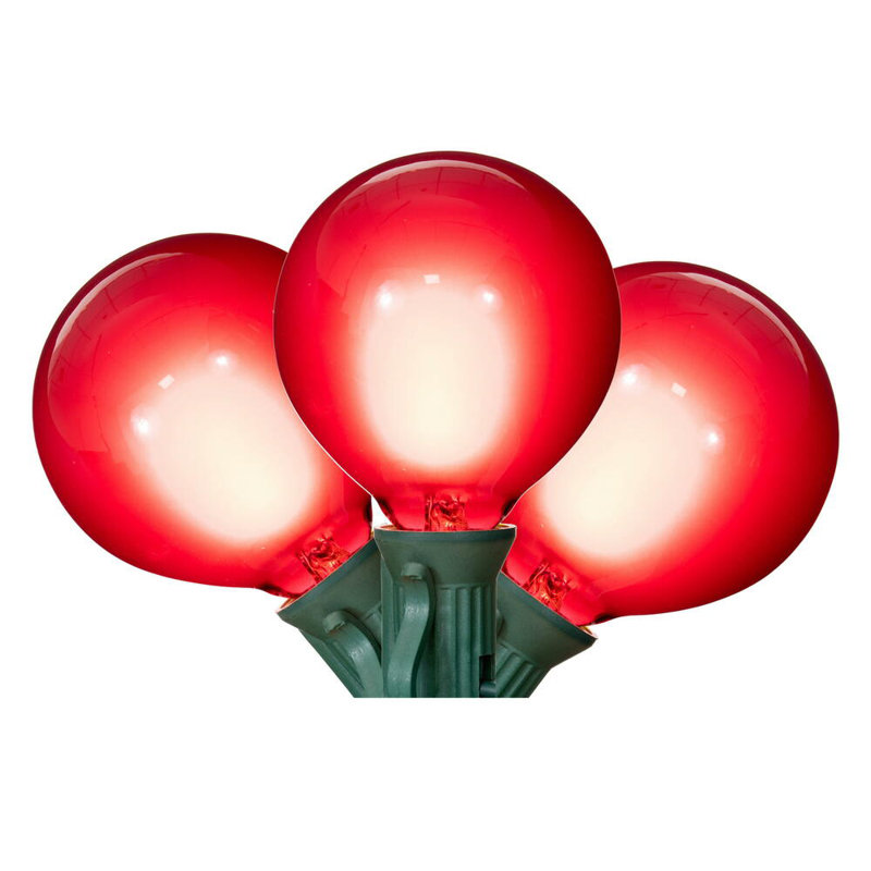 15Lt Red LED Glass G50-E12 Filament End-Connecting Set