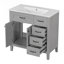 Meuble-lavabo de 36 po avec lavabo, armoire autoportante avec tiroirs, panneau de fibres à densité moyenne durable et structure solide-1530064310