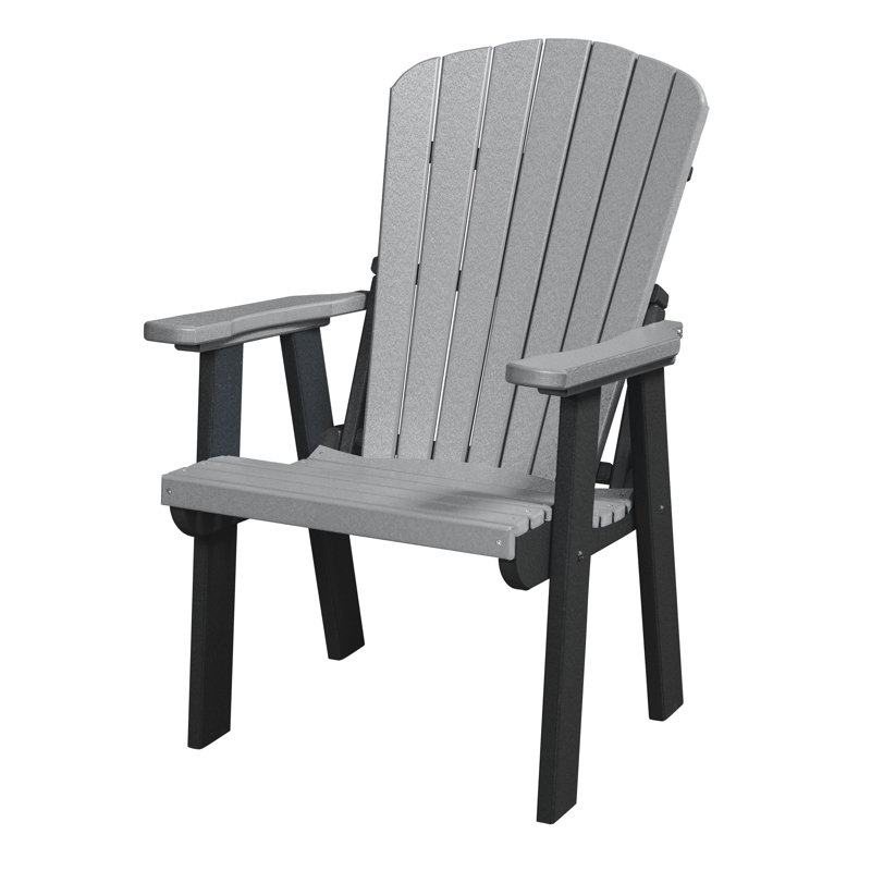 Hubert Outdoor Adirondack Chair, Light Gray/Black