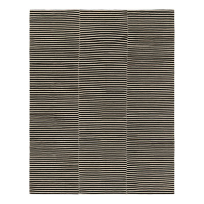 Rug & Kilim’S Contemporary Kilim With Textural Cream And Black Stripes