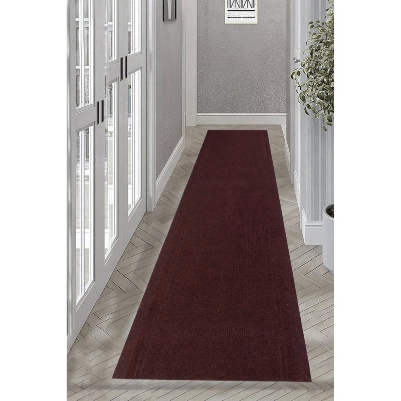 Tapis rouge foncé intérieur / extérieur léger antidérapant, Tapis de couloir 2 pi 2 po x 6 pi