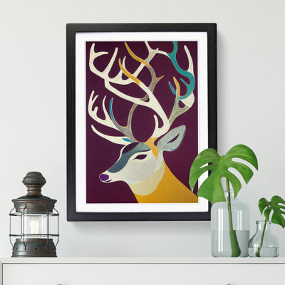 Retro Art Deer - Framed Print