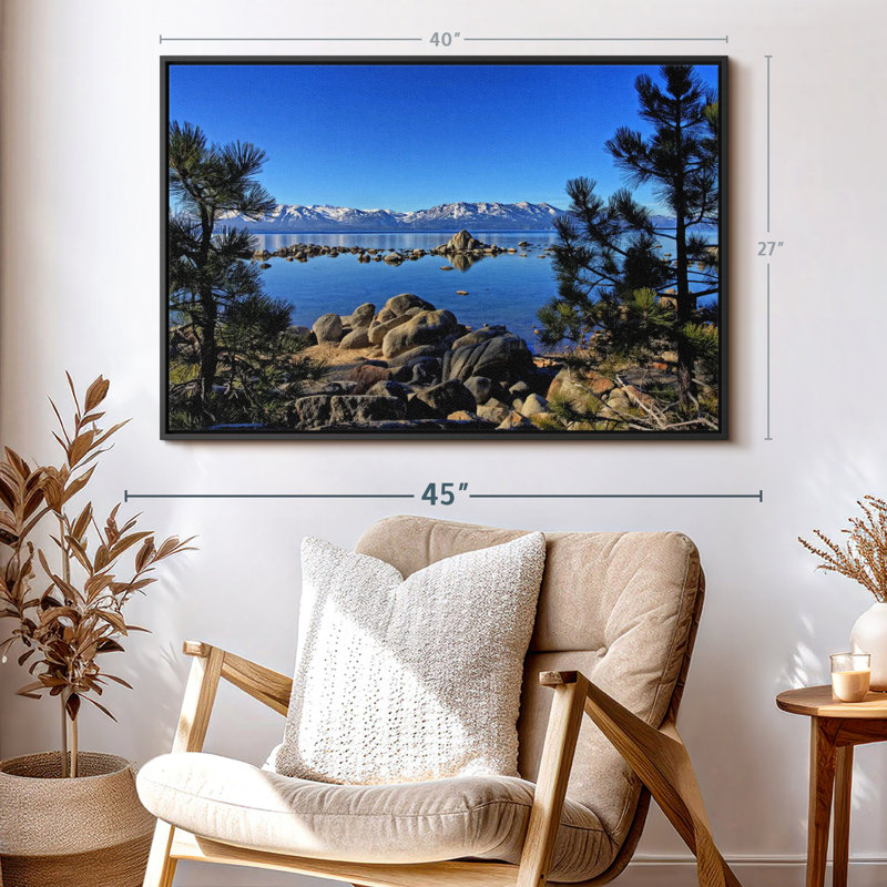 Nature «Lake Tahoe From Zephyr Cove», reproduction sur toile, H 27 po x l 40 po