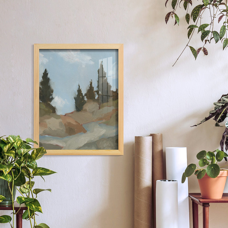 West Fourche Trail II sur papier, H 15 po x l 12 po x P 1 po, Naturel