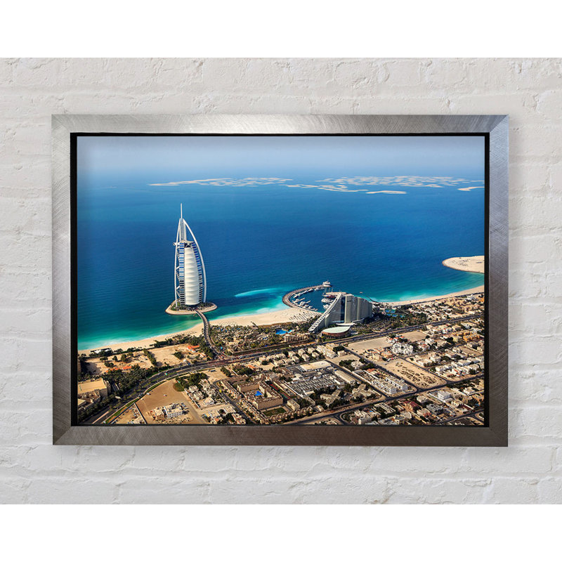 The Coast Line Of Burj Al Arab Framed Print - Single Picture Frame Print on Canvas, Silver Framed Paper