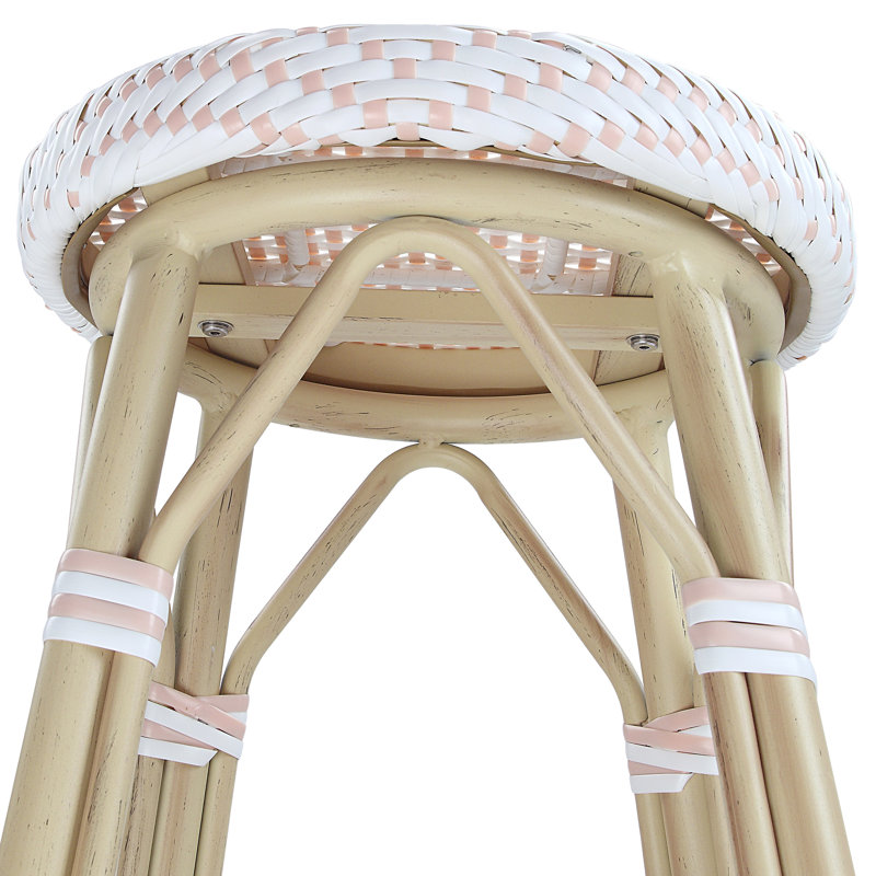 Tabouret de bar Arduino, 26", Blanc / Rose