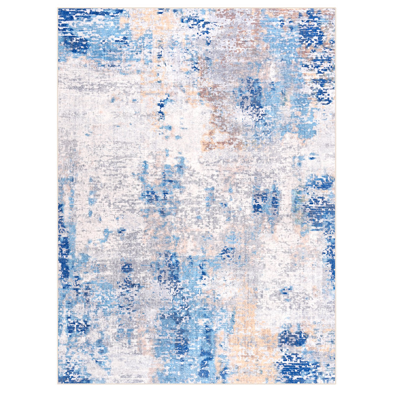 Tapis moderne antidérapant et lavable Fillender, Rectangulaire 8 pi x 10 pi