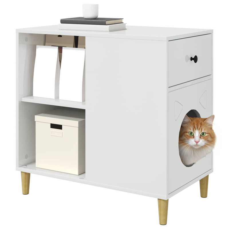 70 cm H Cat Tree / Condo, Gloss White