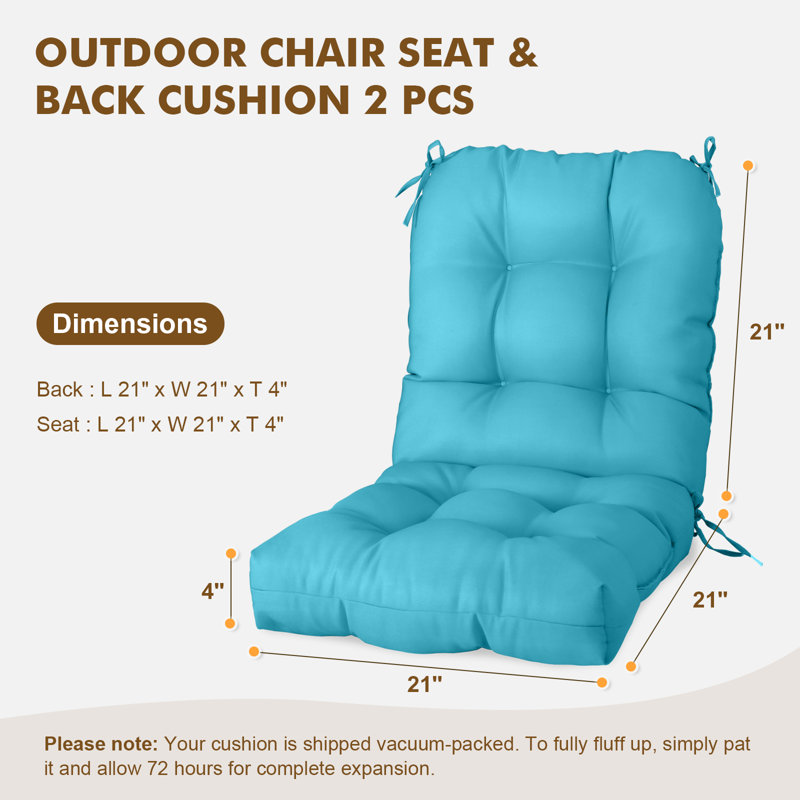 Ensemble de 2 coussins de remplacement pour l'extérieur, Bleu