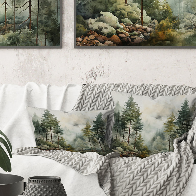 Coussin Pine Tree Misty Morning II