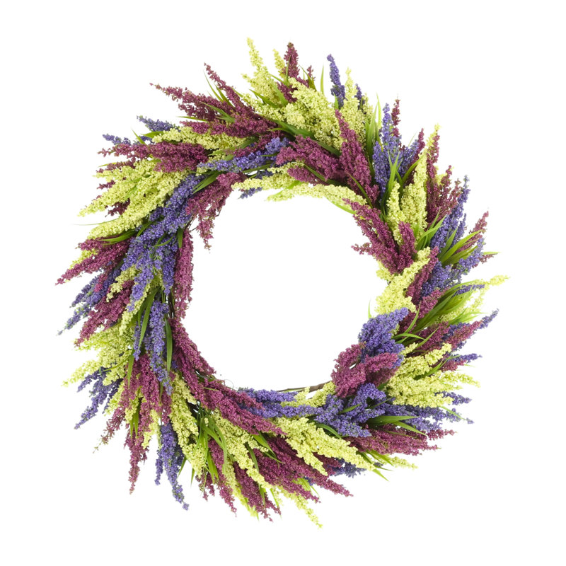 Couronne de bruyère 26 po, Purple;Mauve;Cream