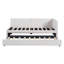 Lit de jour rembourré en tissu de lin beige avec lit gigogne simple, aucun sommier requis