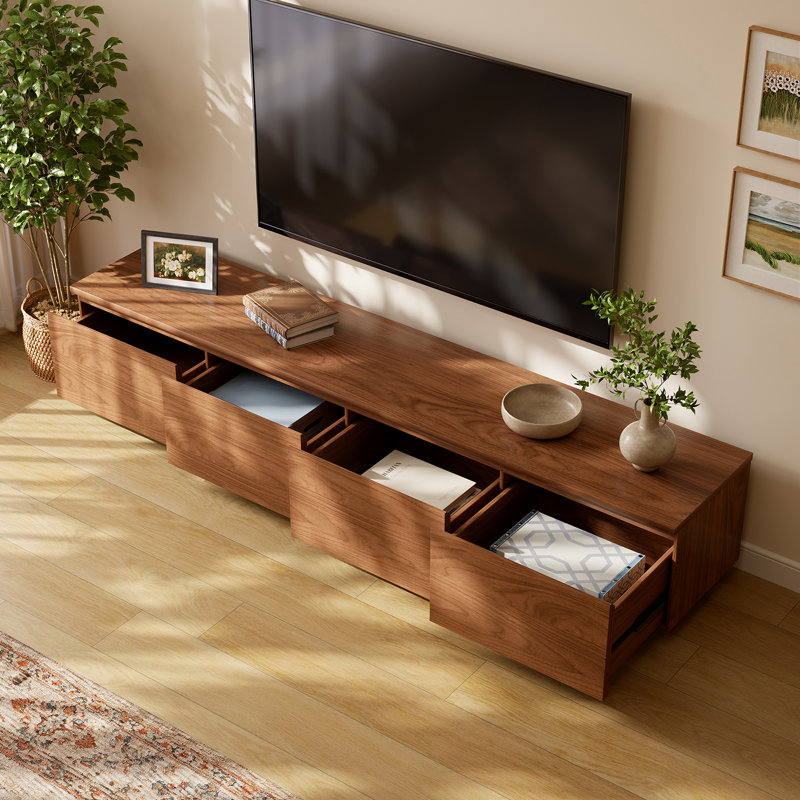 Meuble télé 94,5 po avec 4 tiroirs de rangement Modern, 15.6"H x 94.5"L x 15.7"W