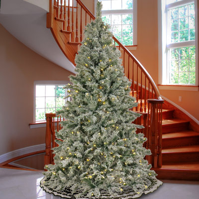 9Ft. Snowy Harwich Tree With Dual Color LED Lights