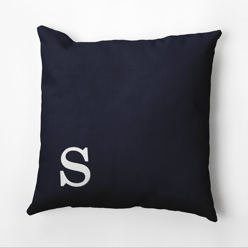 Housse et insert d'oreiller carré, H 18 po x l 18 po x P 2 po, Bleu marine et blanc, S