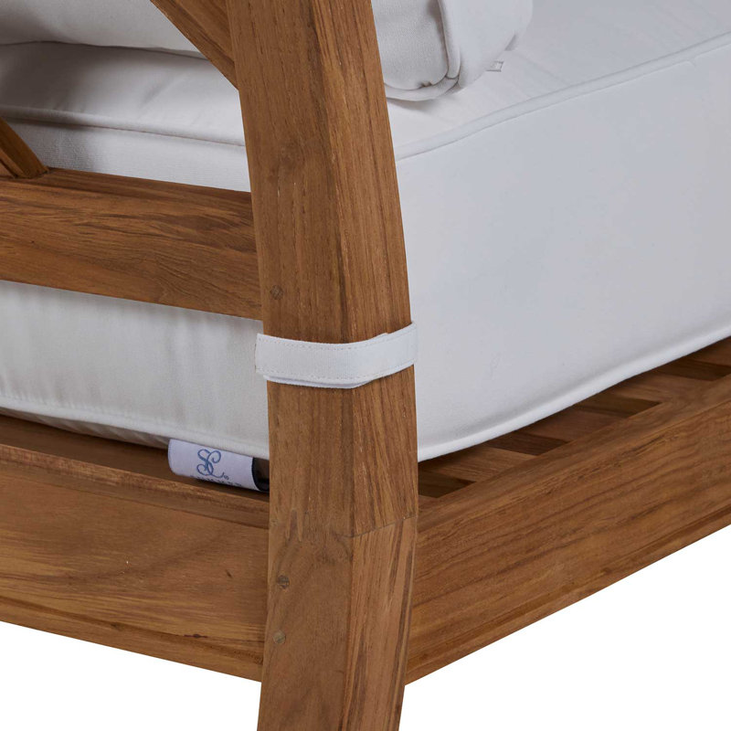 Haley Teak Sofa - Natural Teak, Natural Teak, Natural White, No welt + Standard fill