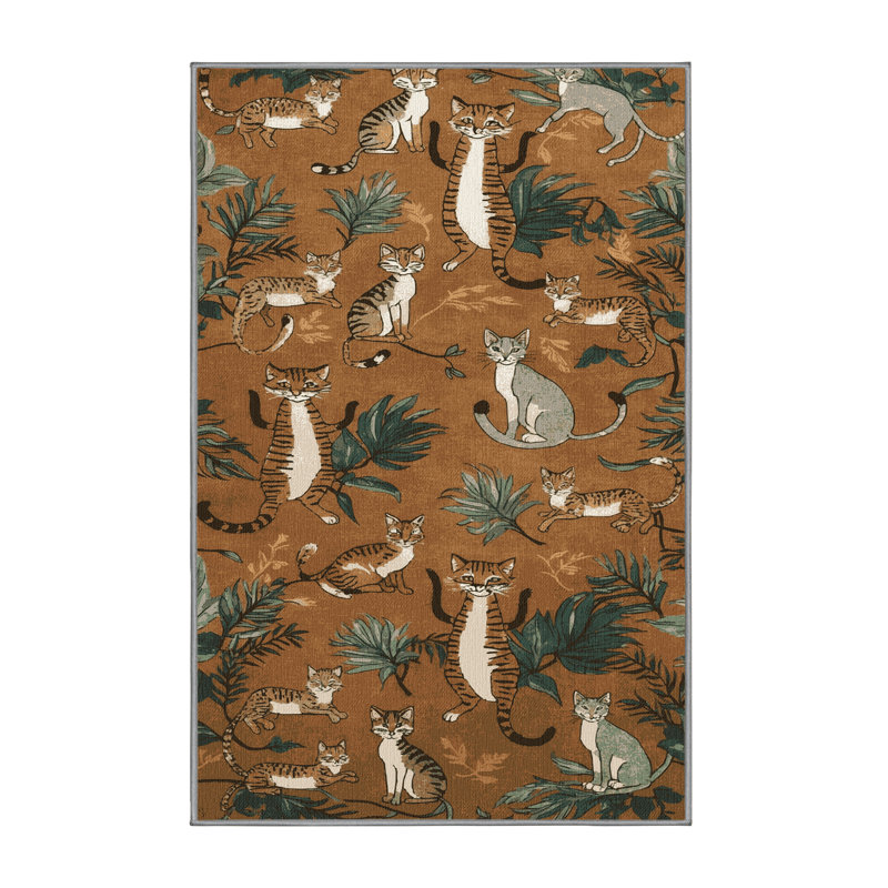  Tapis lavable pour petits chats sauvages et gros chats, Rectangulaire 2 pi x 3 pi