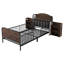 Lit plateforme simple en métal pour enfants avec tête de lit tapissier, tablettes de rangement coulissantes et éclairage à DEL - Lit peu encombrant noir-956928440