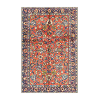 Tapis contemporain orange / bleu
