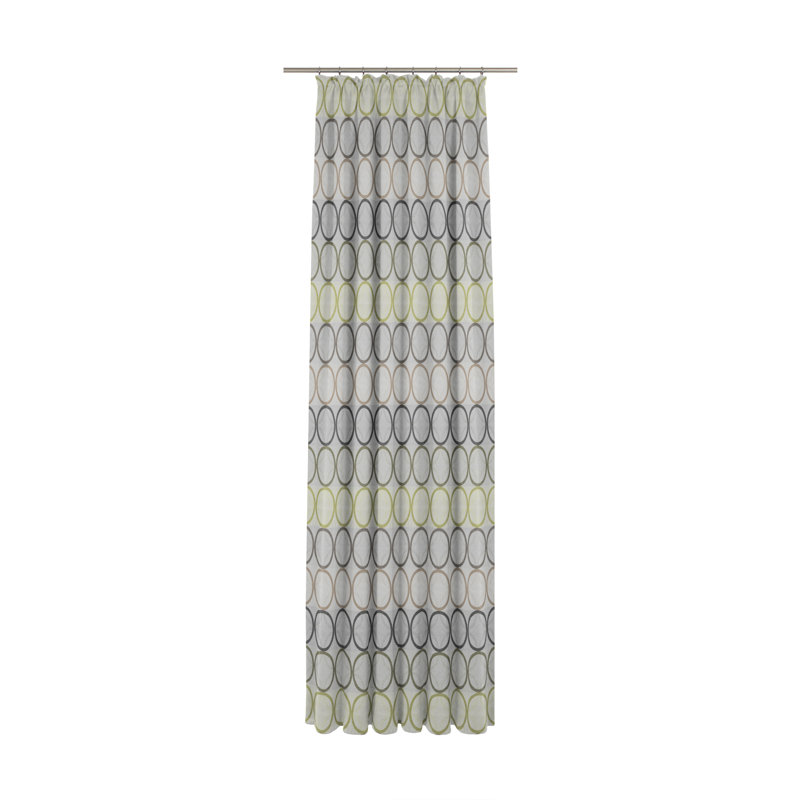 Deguzman Pencil Pleat Room Darkening Single Curtain, 132cm Width x 145cm Drop, Green/Blue