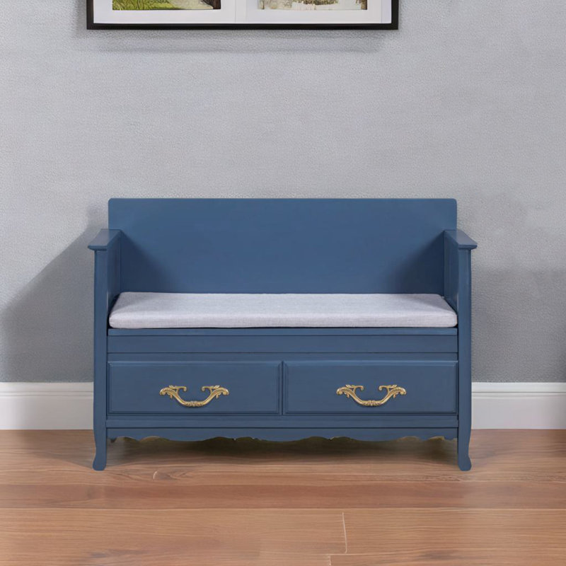 Banc à chaussures avec coussin amovible, Marine